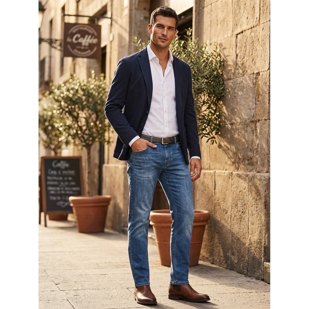 Hugo Boss Maine Regular Fit Jeans Mens 32 Blue Denim Straight Leg Pants